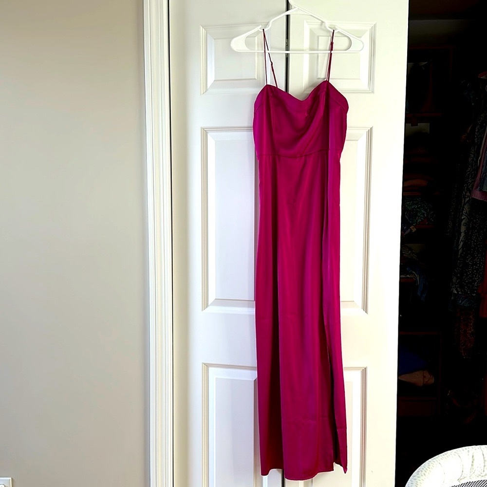 A&F Camille midi dress with mid-thigh slit, only worn once!